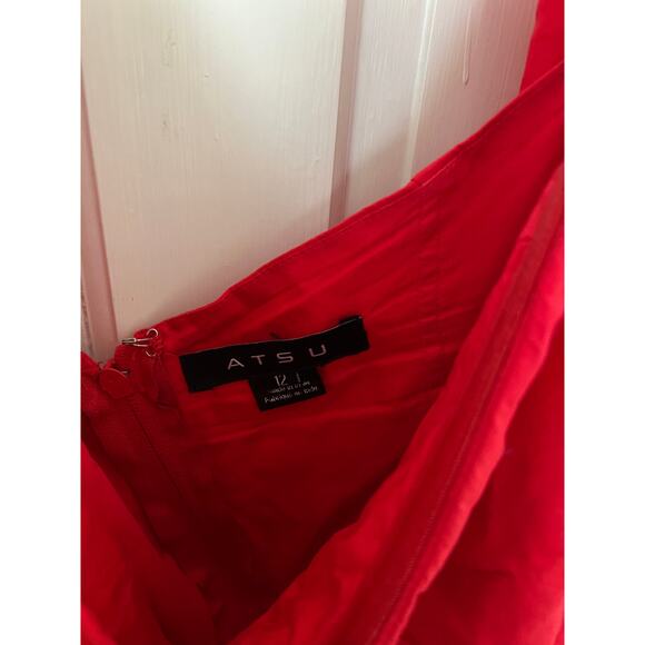 Anthropologie ATSU Dress Red Off-The-Shoulder Red Maxi Dress - Picture 6 of 15